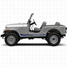 Vinilo adhesivo con franjas laterales de bandera a cuadros para Jeep CJ-5 1955-1983_2