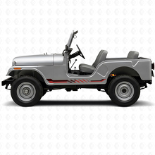Vinilo adhesivo con franjas laterales de bandera a cuadros para Jeep CJ-5 1955-1983_3