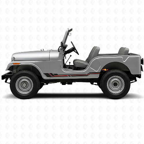 Calcomanía de vinilo con franjas curvas para paneles laterales para Jeep CJ-5 1955-1983_1