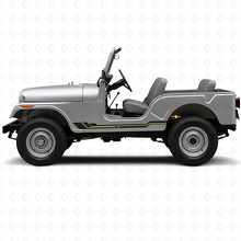 Calcomanía de vinilo con franjas curvas para paneles laterales para Jeep CJ-5 1955-1983_2