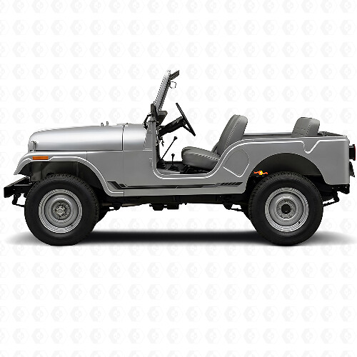 Calcomanía de vinilo con rayas laterales estilo racing para Jeep CJ-5 1955-1983_1