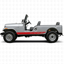 Kit de adhesivos vinílicos decorativos de franjas laterales para Jeep CJ-6 1955-1975_3