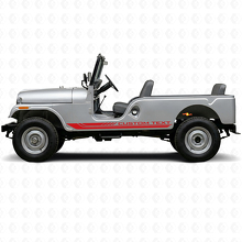 Vinilo adhesivo de franjas laterales curvas a cuadros para Jeep CJ-6 1955-1975_3