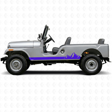 Calcomanía lateral de vinilo con rayas finas de montañas para Jeep CJ-6 1955-1975_2