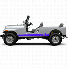 Vinilo lateral de franjas anchas Mountains para Jeep CJ-6 1955-1975_2