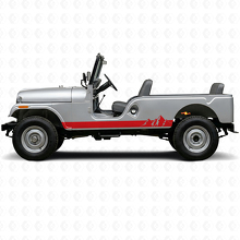 Vinilo lateral de franjas anchas Mountains para Jeep CJ-6 1955-1975_3