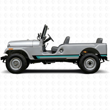 Vinilo adhesivo de triple raya para puerta lateral para Jeep CJ-6 1955-1975_2