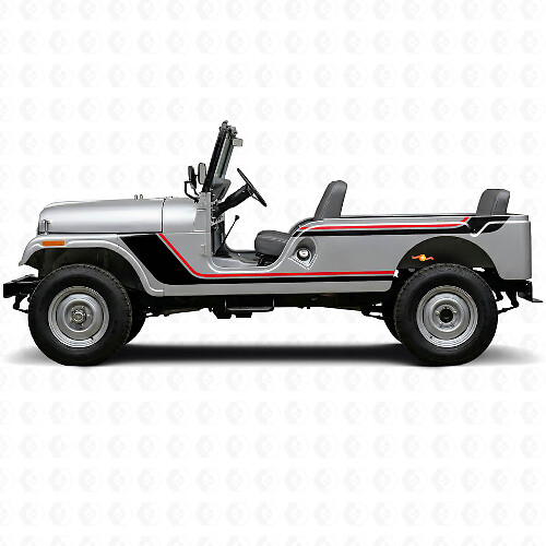 Calcomanía de vinilo lateral de rayas gemelas para Jeep CJ-6 1955-1975