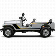Calcomanía de vinilo lateral de rayas gemelas para Jeep CJ-6 1955-1975_2