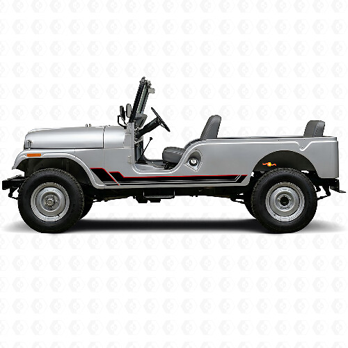 Vinilo adhesivo de franjas gemelas para paneles laterales de Jeep CJ-6 1955-1975_1