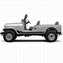Vinilo adhesivo de franjas gemelas para paneles laterales de Jeep CJ-6 1955-1975_2