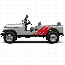 Vinilo adhesivo gráfico lateral de salpicaduras de barro para Jeep CJ-6 1955-1975_3