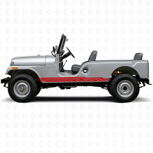 Calcomanía lateral de vinilo con rayas entrelazadas para Jeep CJ-6 1955-1975_3