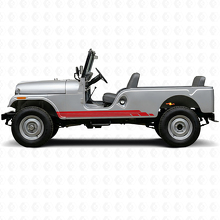 Juego de adhesivos laterales de vinilo con franjas curvas para Jeep CJ-6 1955-1975_3