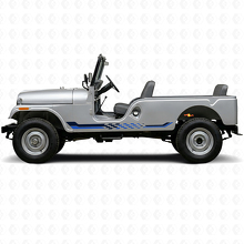 Calcomanía de vinilo con rayas laterales de bandera a cuadros para Jeep CJ-6 1955-1975_2