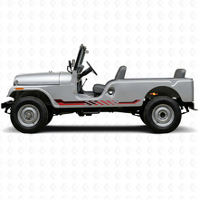 Calcomanía de vinilo con rayas laterales de bandera a cuadros para Jeep CJ-6 1955-1975_3