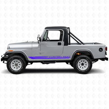 Vinilo adhesivo de franjas laterales curvas a cuadros para Jeep CJ-8 Scrambler 1981-1986_2