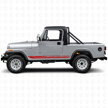 Vinilo adhesivo de franjas laterales curvas a cuadros para Jeep CJ-8 Scrambler 1981-1986_3