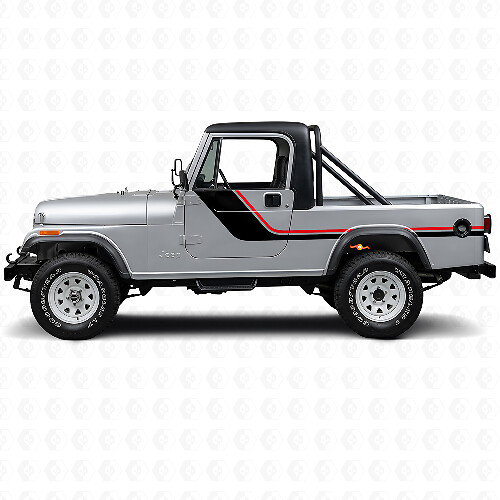 Calcomanía de vinilo lateral con rayas gemelas para Jeep CJ-8 Scrambler 1981-1986_1