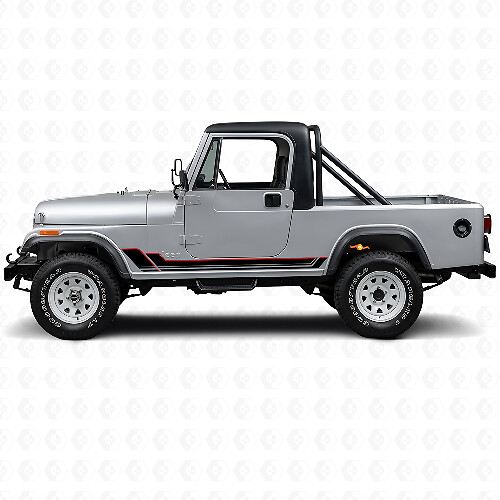 Calcomanía de vinilo de franjas gemelas para paneles laterales de Jeep CJ-8 Scrambler 1981-1986_1