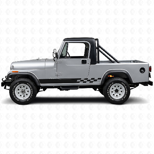 Calcomanía lateral de vinilo con rayas a cuadros para Jeep CJ-8 Scrambler 1981-1986_1