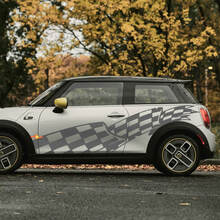 Enorme pegatina de calcomanías de puertas laterales a cuadros para mini cooper
 2