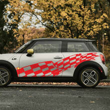 Enorme pegatina de calcomanías de puertas laterales a cuadros para mini cooper
 3
