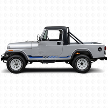 Vinilo adhesivo con franjas laterales de bandera a cuadros para Jeep CJ-8 Scrambler 1981-1986_2