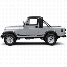 Vinilo adhesivo con franjas laterales de bandera a cuadros para Jeep CJ-8 Scrambler 1981-1986_3