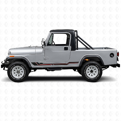 Vinilo Adhesivo para Paneles Laterales con Líneas Curvas para Jeep CJ-8 Scrambler 1981-1986_1