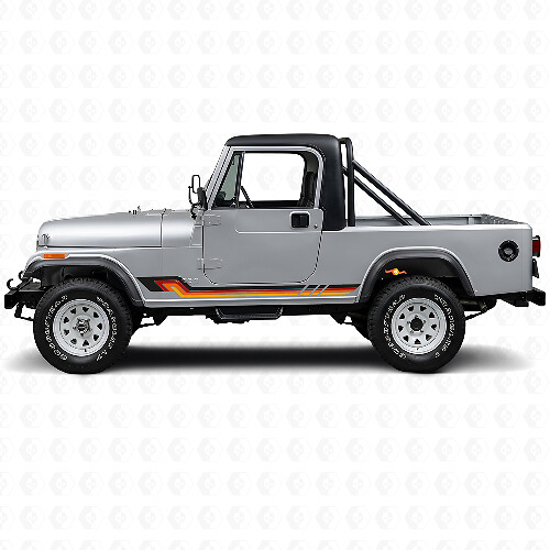 Vinilo adhesivo de franjas laterales estilo vintage para Jeep CJ-8 Scrambler 1981-1986_1