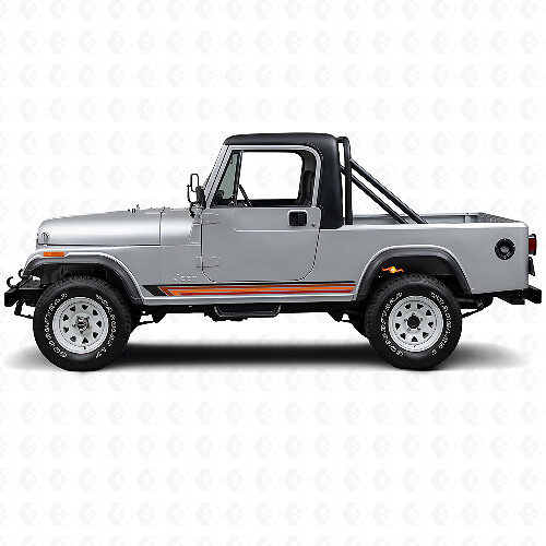 Vinilo lateral de rayas rectas vintage para Jeep CJ-8 Scrambler 1981-1986_1