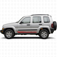Vinilo adhesivo con franjas laterales curvas a cuadros para Jeep Liberty 2002-2012_3