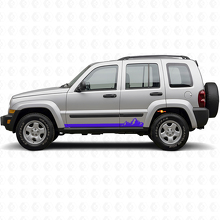 Calcomanía lateral de vinilo de rayas finas con montañas para Jeep Liberty 2002-2012_2