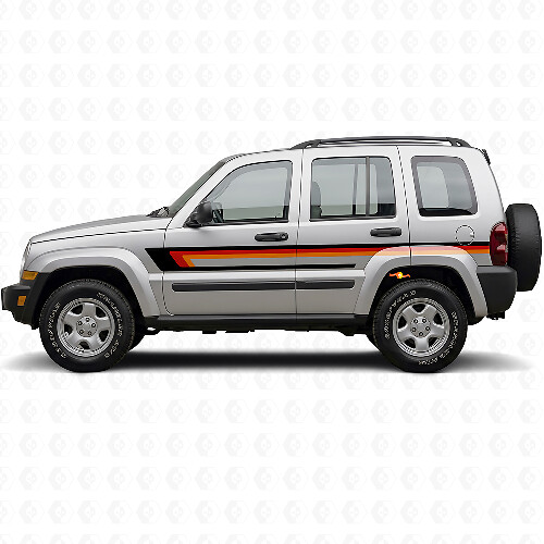 Vinilo adhesivo de triple franja lateral para puerta Jeep Liberty 2002-2012