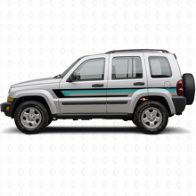 Vinilo adhesivo de triple franja lateral para puerta Jeep Liberty 2002-2012_2