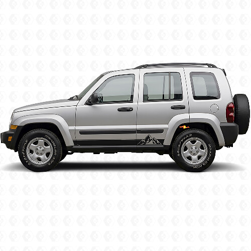 Vinilo lateral con rayas estilo montañas para Jeep Liberty 2002-2012_1