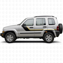 Calcomanía de Vinilo Lateral de Rayas Gemelas para Jeep Liberty 2002-2012_2
