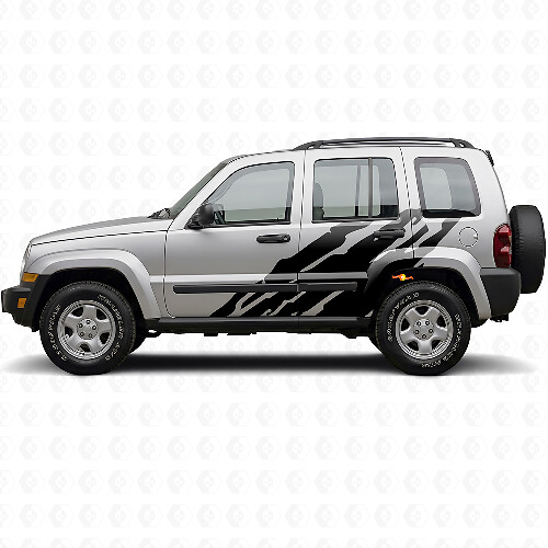 Vinilo Adhesivo Lateral con Gráfico de Salpicaduras de Barro para Jeep Liberty 2002-2012_1