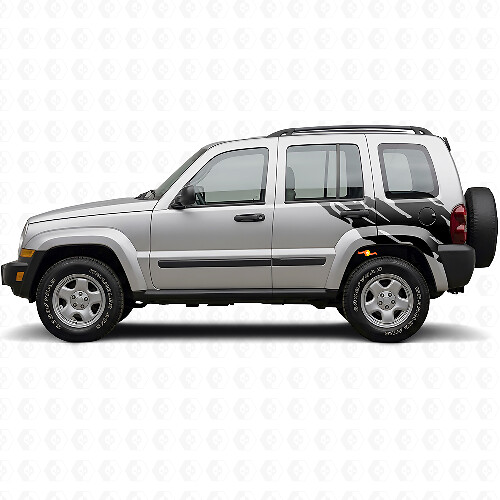 Vinilo adhesivo gráfico de salpicaduras de barro para parte trasera lateral para Jeep Liberty 2002-2012_1