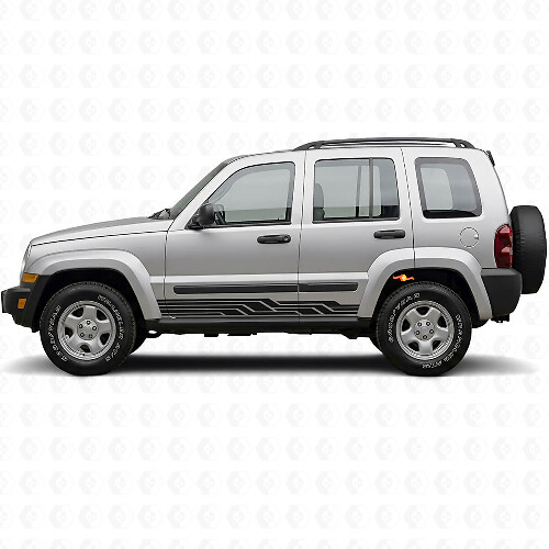 Calcomanía Lateral de Vinilo con Rayas Entrecruzadas para Jeep Liberty 2002-2012_1