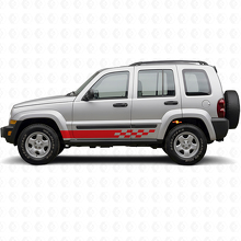 Vinilo adhesivo lateral de rayas a cuadros para Jeep Liberty 2002-2012_3