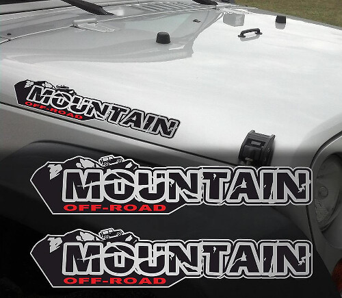 Juego de calcomanías laterales de vinilo con diseño desgastado de montaña para capó para Jeep Wrangler