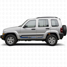 Calcomanía de Vinilo con Rayas Laterales de Bandera a Cuadros para Jeep Liberty 2002-2012_2