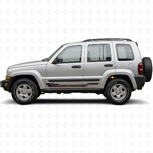 Vinilo adhesivo para panel de faldón con líneas curvas para Jeep Liberty 2002-2012