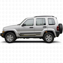 Vinilo adhesivo para panel de faldón con líneas curvas para Jeep Liberty 2002-2012_2