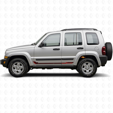 Calcomanía de vinilo de franjas laterales estilo racing para Jeep Liberty 2002-2012_3