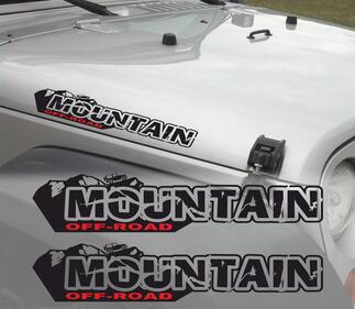 Par de Mountain off road Wrangler Decal set Jeep stickers hood fender graphic TJ JK CJ YJ rubicon one color