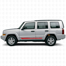 Vinilo adhesivo con franjas laterales curvas a cuadros para Jeep Commander 2006-2010_3