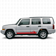 Vinilo lateral de rayas delgadas de montaña para Jeep Commander 2006-2010_3